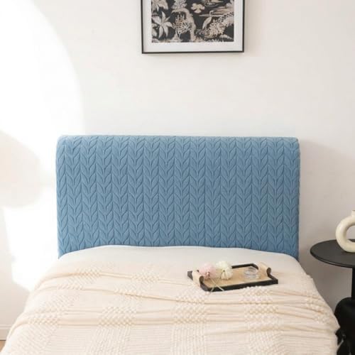 Image of HOMETHREADS Stretchable Lycra /Velvet Headboard Cover | Soft, Dust-Proof & Wrinkle-Resistant Bed Back Protector | Fits Leather, Wooden & Fabric Bedsides | for 3ft to 3.5ft Beds (Blue,90x65cm)