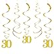 CC wonderland zone 20 Stück Gold 30 Geburtstag Wirbel Deko,Hängende Swirls Streams für 30. Party Dekorationen