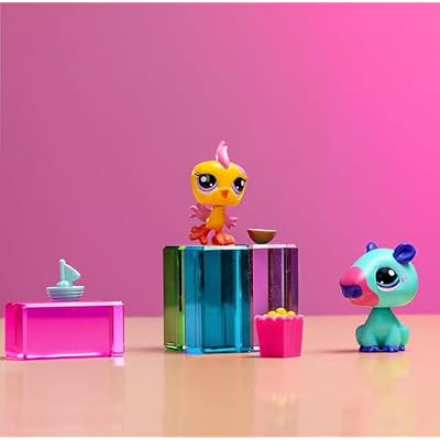 BANDAI Littlest Pet Shop Pet Pairs 2 Pack (ONE Supplied AT Random) | Each Contains 2 LPS Mini Pet Toys 3 Accessories 1 Collector Card and 1 Virtual Code | Collectable Toys for Girls and Boys
