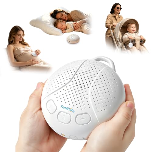 Image of FamiBaby Sound Machine Sleep Soother - Mom-Like 'Shh!' Sound for Baby Kids | Portable White Noise Machine with Night Light, 16 Soothing Sound & Timer, Rechargeable Soother for Baby Adult Nursery Travel