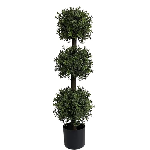 ALL SEASON GREEN 3ft Artificial Outdoor Boxwood Topiary Trees, UV Resistant, Indoor and Outdoor Fake...