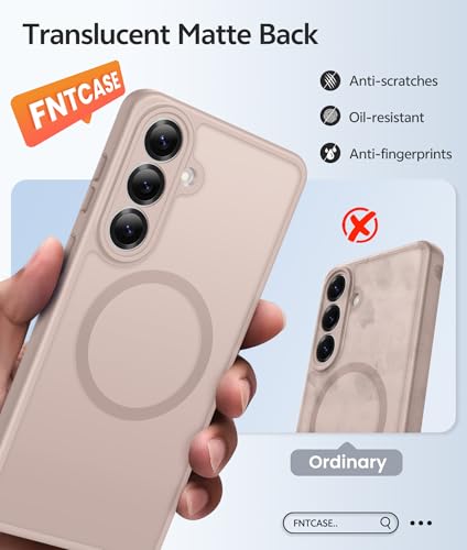 Image of FNTCASE for Samsung Galaxy S26 Case: [Fit for Magsafe] [Full Camera Protection & Screen Protector] Translucent Matte Military Grade - Shockproof Protective Phone Cover for Samsung S 26 - Desert Gold