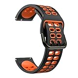 Bandmaterialtyp: Silikon ANUTE 22 mm Silikonband for IMILAB W12 / KW66 Smartwatch Sport Silikonband Armband Ersatzarmband Zubehör Männer (Color : Black orange, Size : W12)