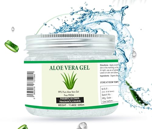 Raslok Aloe Vera Gel | 99% Pure Natural Aloe Gel | For Moisturizing Face Skin & Hair Care,Durable Moisturizing Hydrating Soothing | Non-Sticky (11.46 oz)