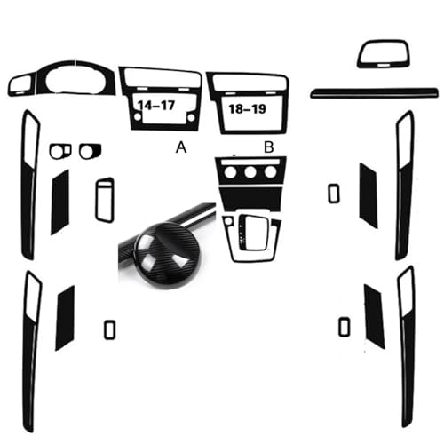 Autocollants fiber de carbone rouge Golf 7 GTI habillage intérieur sport premium