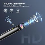 DEPSTECH Endoskopkamera mit Licht, 5 Zoll IPS Bildschirm Dual Lens Endoskop, Kanalkamera...