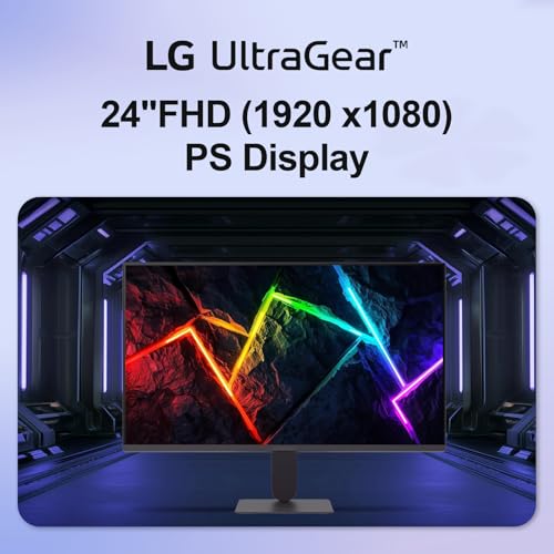 Image of LG 24 inch Ultragear FHD Gaming Monitor, IPS Display, 144Hz Refresh Rate, 1ms MBR, HDR10, sRGB 99% Color Gamut, NVIDIA G-SYNC Compatible, AMD FreeSync, HDMI, DisplayPort, Vase Mountable, Tilt, Black