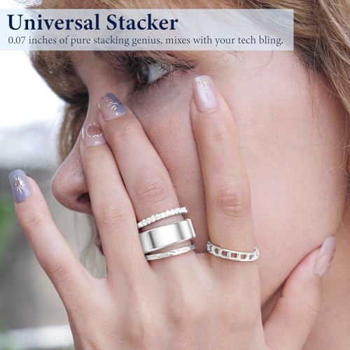 YWXTW Ring Cover for Oura and 14K Gold-Plated Oura Stacking Rings Silver4