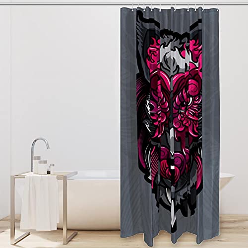 Rideau de douche loup gris avec crochets pour décoration de salle de bain enfants - 3