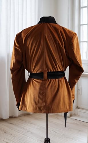 Velvet Smoking Jacket with Belt Short Double Breasted Cigar Robe Regular Fit Blazer for Men2