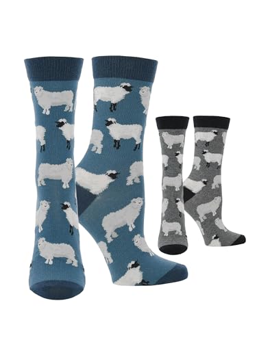 Image of WHD Sheep Crew Socks for Women & Men | Farm Animal Lover Socks, Barnyard Fun