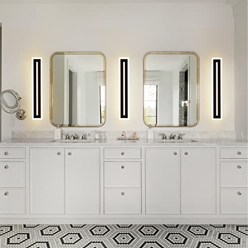 Qhiuat 23.6In Outdoor Wall Sconces 18W Modern Outdoor Lights Ip65 Exterior Light Fixture White Acrylic Sconces Wall Lighting Suitable For Porch Patio Gates Garage #TOP5