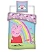 Produktbild AYMAX S.P.R.L Peppa Pig-Bettwäsche, 2-teilig, für Kinder - Bettbezug + Kissenbezug, 140 x 200 + 63 x 63 cm