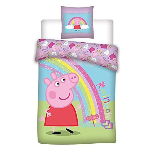 AYMAX S.P.R.L Peppa Pig - Juego de Cama Infantil (Funda de edredón y Funda de Almohada de 140 x 200 cm y 63 x 63 cm)
