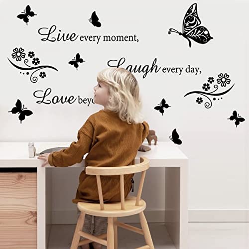 Wall Decal Quote Live Every Moment Laugh Every Day Love Beyond Words Wall Sticker Motivational Wall Decals Family Inspirational Wall Stickers For Bedroom Living Room Window Decor Home Decor. #TOP3