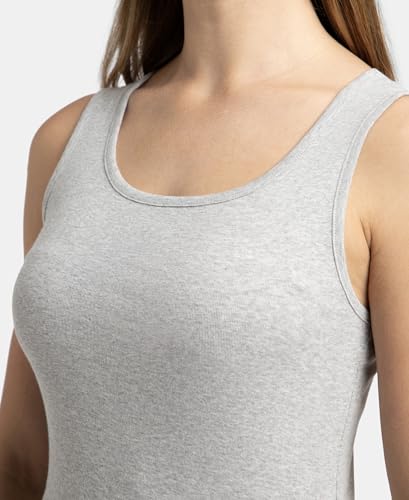 Image of Jockey A113 Women's Super Combed Cotton Rib Fabric Slim Fit Solid Tank Top