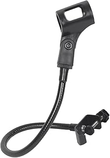 WETPET Gooseneck Mic Stand Mic Flexible Gooseneck Clamp Flexible Gooseneck Microphone Stand Adjustable Desk Mic Arm Stand with Clip