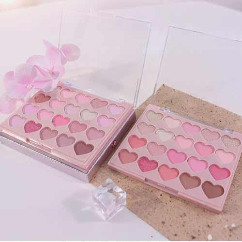 Image of SUAKE Nude Pink Eyeshadow Palette, Matte & Shimmer, High Pigmented 20 Colors Brown Purple Eye Shadow Primers for Eye Makeup, Korean Powder Palet de sombras de ojos (01#-NUDE-20 COLORS)