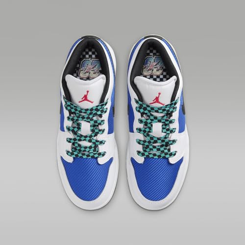 Air Jordan 1 Low SE Big Kids' Shoes (FQ8042-100, White/Hyper Royal/Hyper Jade/Black) Size 64