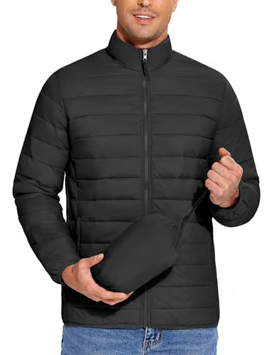 COOFANDY Mens Puffer Jacket Packable Lightweight Jackets Winter Coat Windproof Zipper Down Jacket