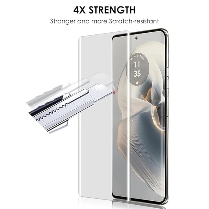 Image of UV Premium HD+ Tempered Glass For Honor 200 Pro (6.78 Inch, Pack of 1) Full Adhesive Curved Glass 100% Fingerprint Working with installation kit