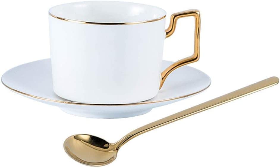 Tea-Set-Coffee-Cup-Set-Tea-Cup-Set-Tea-Cup-Set-Tea-Cups-and-Saucers-with-Metal-Holder-Gold-Trim-Simple-Ceramic-Coffee-Tea-Set-Green-13-Pieces-Black-19-Pieces-Green-13-Pieces