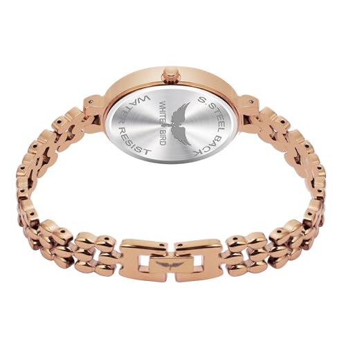 Image of WHITE BIRD Starlet Quartz Analog Dial Premium Stylish Metal Strap Watch for Girls-Women's