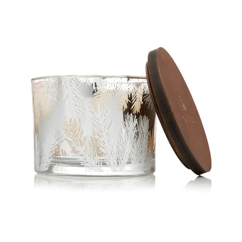 Thymes Frasier Fir Statement 3-Wick Candle - Scented Candle with Crisp Notes of Siberian Fir Needles, Cedarwood, and Relaxing Sandalwood - Luxury Home Fragrance - Silver Candle (12.5 oz)