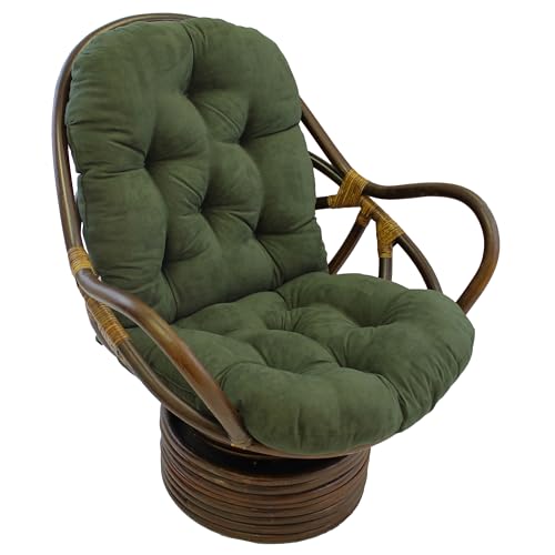 Blazing Needles Solid Microsuede Swivel Rocker Chair Cushion, 48' x 24', Hunter Green