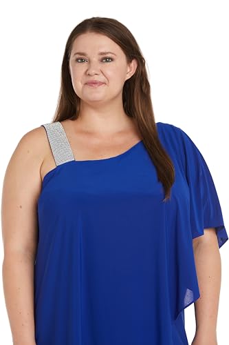 Image of R&M Richards Women's Asymmetrical Elegance Cocktail Dress