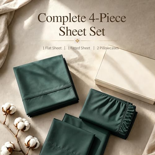 Image of MEISHANG 1000TC Egyptian Cotton Sheets Queen, 16 inch Deep Pocket | 1000TC Egyptian Cotton Sheets, Sateen Weave, Ultra Soft & Breathable, OEKO-TEX Certified