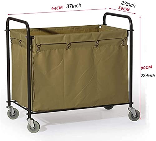 Carrello portabiancheria mobile in acciaio inox con borse rimovibili e 4 ruote, ideale per hotel, lavanderia e uso domestico