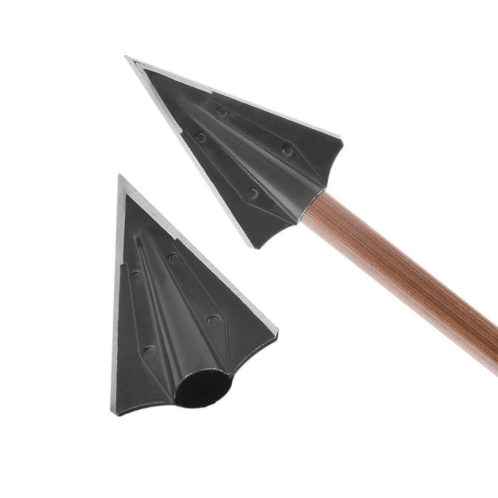 SHARROW 12 PCS 90 Grano Tiro con L'Arco Punte da Caccia Tradizionale Punte di Freccia in Ferro Punte con 2 Lame Punte da Freccia per tiro con L'Arco Testa di Freccia Arco Composto