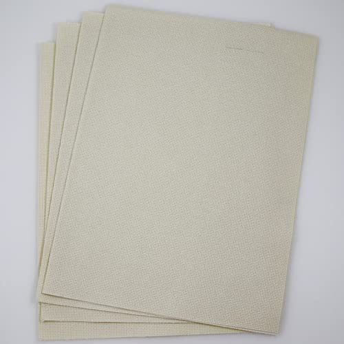 Image of KCS 4 /6 pc of 12 inch x 18 inch 30cmx45cm 16CT Counted Cotton Aida Cloth Cross Stitch Fabric (Cream, 4 pc)