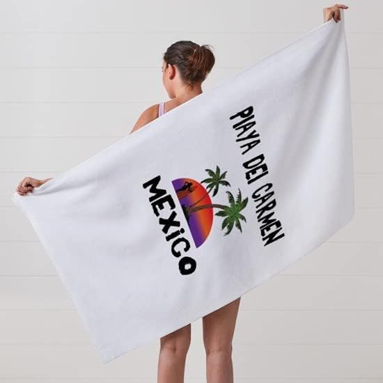 Miniatura 4 de CafePress Playa Del Carmen Mexico 30"x60" Algodón Absorbente Back Suave Playa Piscina Toalla