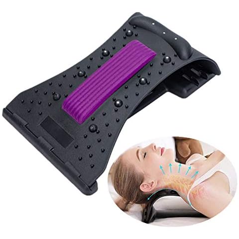 YGMXZL Neck Correction Stretcher,Cervical Neck Traction,Cervical Neck Pillow Portable Ergonomic Traction Support Pillow for Neck Pain Relief,Relieve Muscle Tension (Purple) Cover