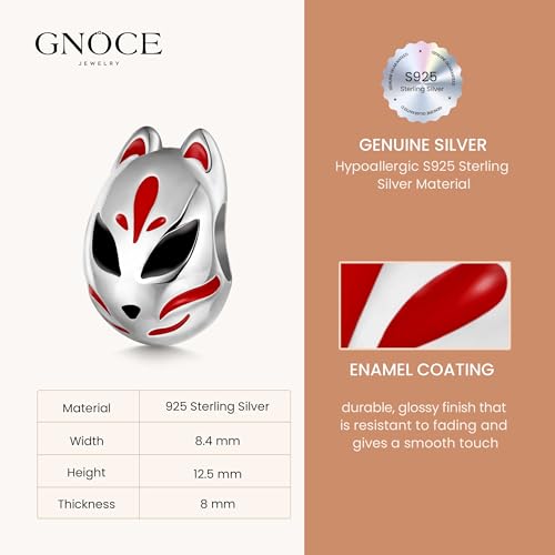 Image of GNOCE Japanese Charm Bead Silver Plated Pendant Dangle Charms fit Bracelet Jewelry Gift for Women