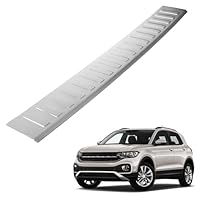 CHROMEMASTER | Ladekantenschutz Stoßstangenschutz | Kompatibel mit Volkswagen VW T-Cross 2019+ ; Gebürsteter Edelstahl, Silber Matt; Unsere Lackschutzleiste Sichert den Heckstoßfänger vor Kratzern