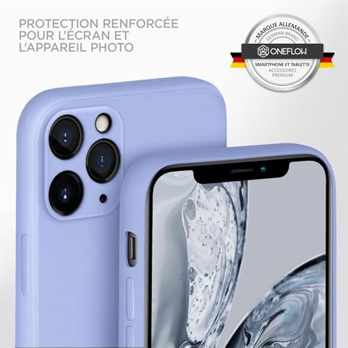 Coque silicone iPhone 11 Pro Oneflow protection souple double couche bleu mat