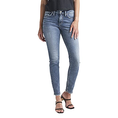 Silver Jeans Co. Damen Suki Mid Rise Skinny Jeans, Dunkle Waschung Edk358, 27W x 29L Cover