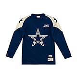 Dallas Cowboys NFL Team Inspired Throwback Long Sleeve Jersey Sweatshirt (Large) Blue