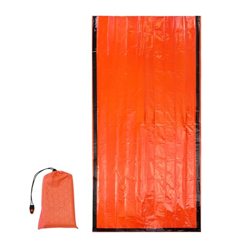 Keenso Bolsa de Dormir de Emergencia, Saco Bivy Reflectivo Térmico Ligero, 82.68x41.34 pulgadas, Kit Compacto de Supervivencia para Camping y Senderismo