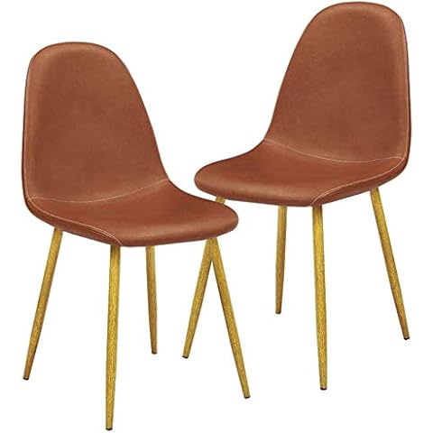 GreenForest - Juego de 2 sillas de comedor de piel sintética impermeables Cover
