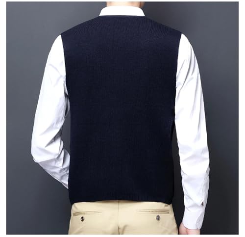Jegsnoe Men Bussiness Vest Spring Autumn Formal Slim V-Neck Sweater Vest Sleeveless Cardigan Vest Sweater2
