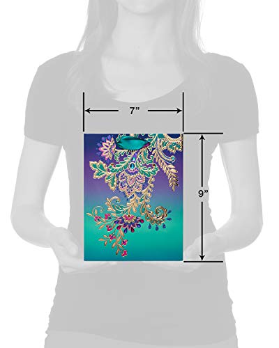 Image of Papyrus 9 inch Medium Gift Bag (Jacobean Floral) for Birthdays, Weddings, Bridal Showers, Baby Showers and All Occasions (1-Bag)