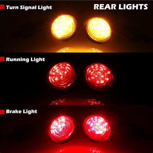 Image of TSUNG Universal Motorcycle LED Turn Signals Lights Small Bullet Front Rear Blinkers Tail Lights for Cruiser Chopper Bobber Cafe Racer Street Bike (4PCS-Chrome)