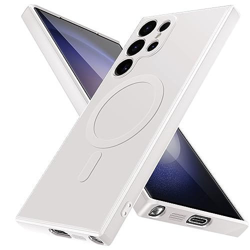 Coque fine pour Samsung S22 Ultra compatible magnétique en blanc