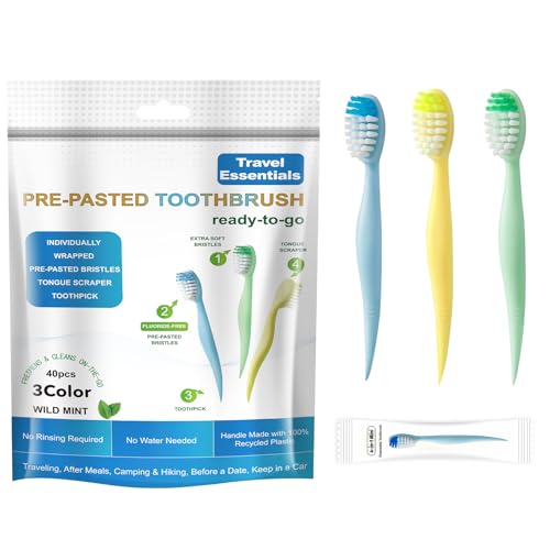 Cepillos de dientes de viaje 4 en 1 para mantener el aliento fresco sin agua