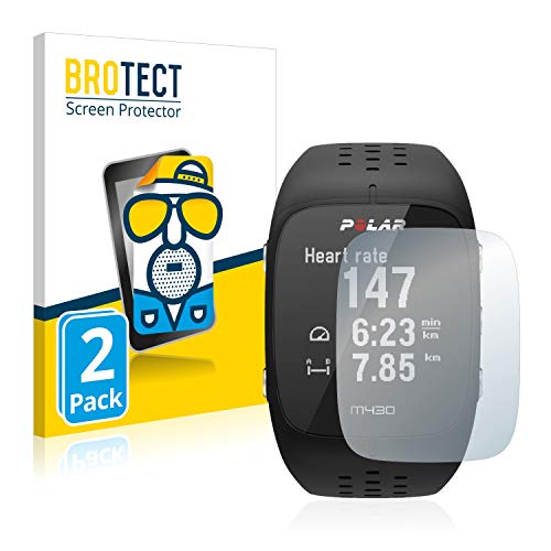 BROTECT Protector Pantalla Anti-Reflejos Compatible con Polar M430 (2 Unidades) Pelicula Mate Anti-Huellas