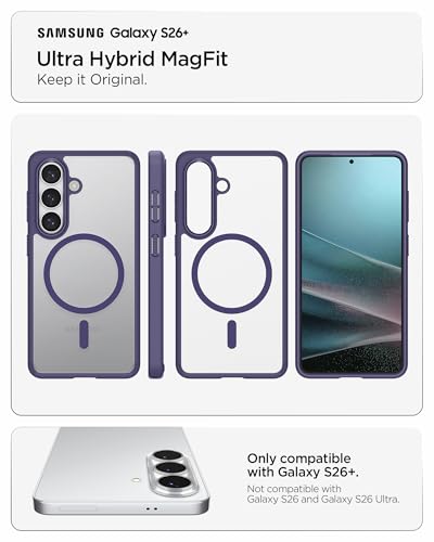 Image of Spigen for Galaxy S26 Plus Case, Ultra Hybrid MagFit [Anti-Yellowing] [Compatible with MagSafe] [Fast Wireless Charging] - Deep Purple